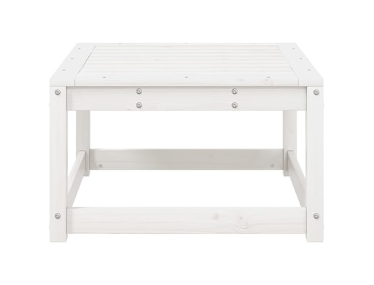 VIDAXL - Pouf Repose-pied de jardin blanc bois de pin massif