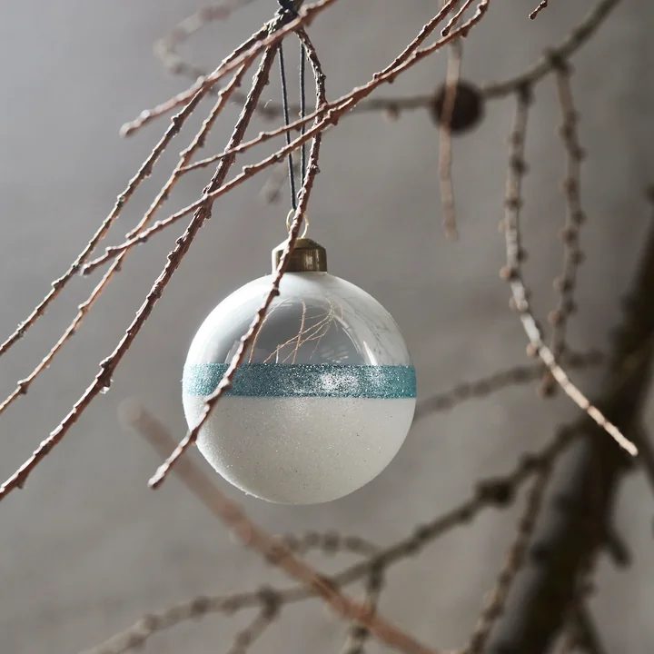 House Doctor - Stripe Christbaumkugel, Ø 8 cm, grün