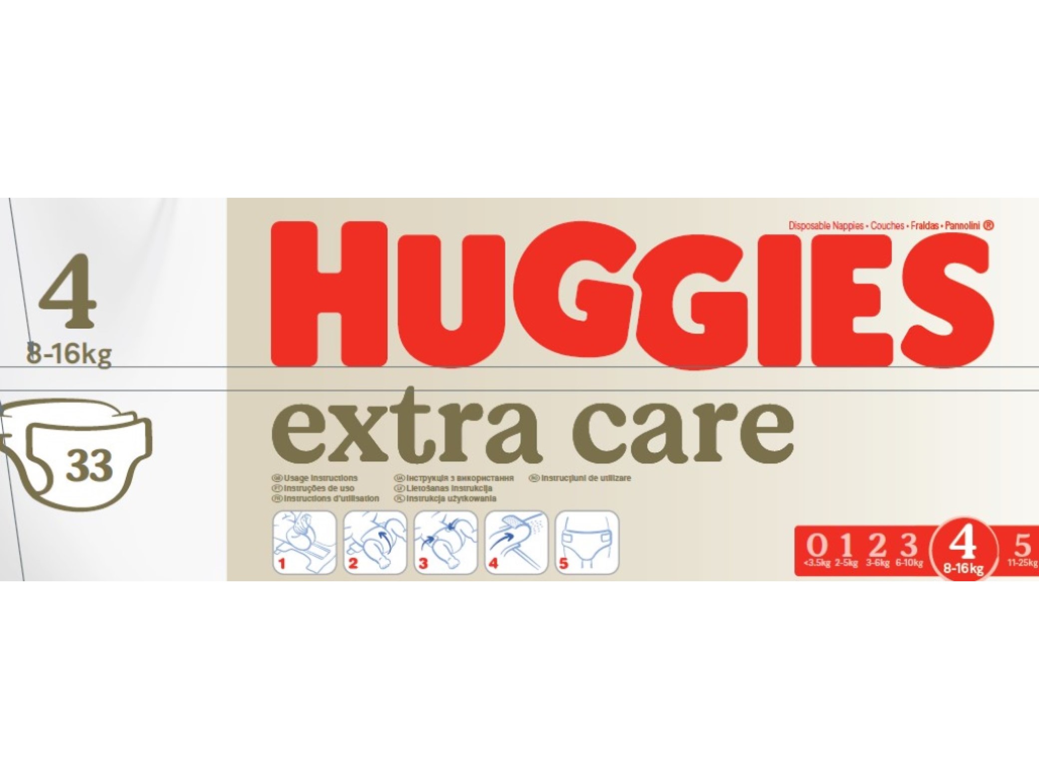 FRALDAS HUGGIES T4 8-16KG 33UN