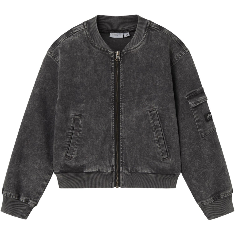 Køb Name It Dark Grey Denim Luna Denim Bomber Jakke
