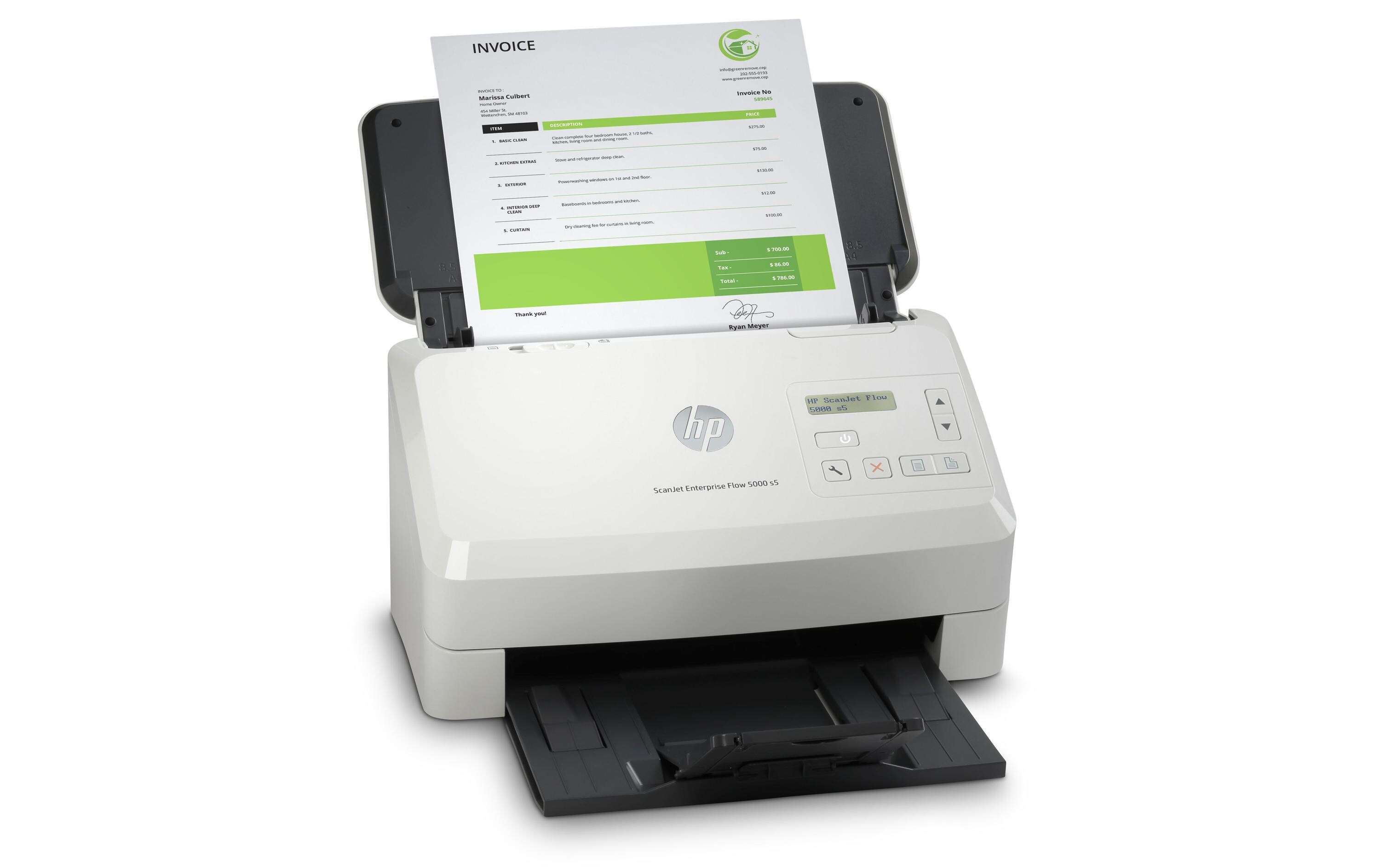 Dokumentenscanner ScanJet Enterprise Flow 5000 s5<br>Dokumentenscanner für kleine Unternehmen mit Scanvolumen bis zu 7'500 Seiten pro Tag
