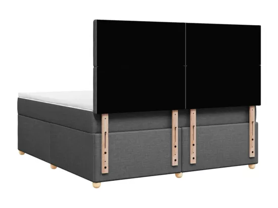 Sommier à lattes de lit avec matelas Gris foncé 180x200cm Tissu