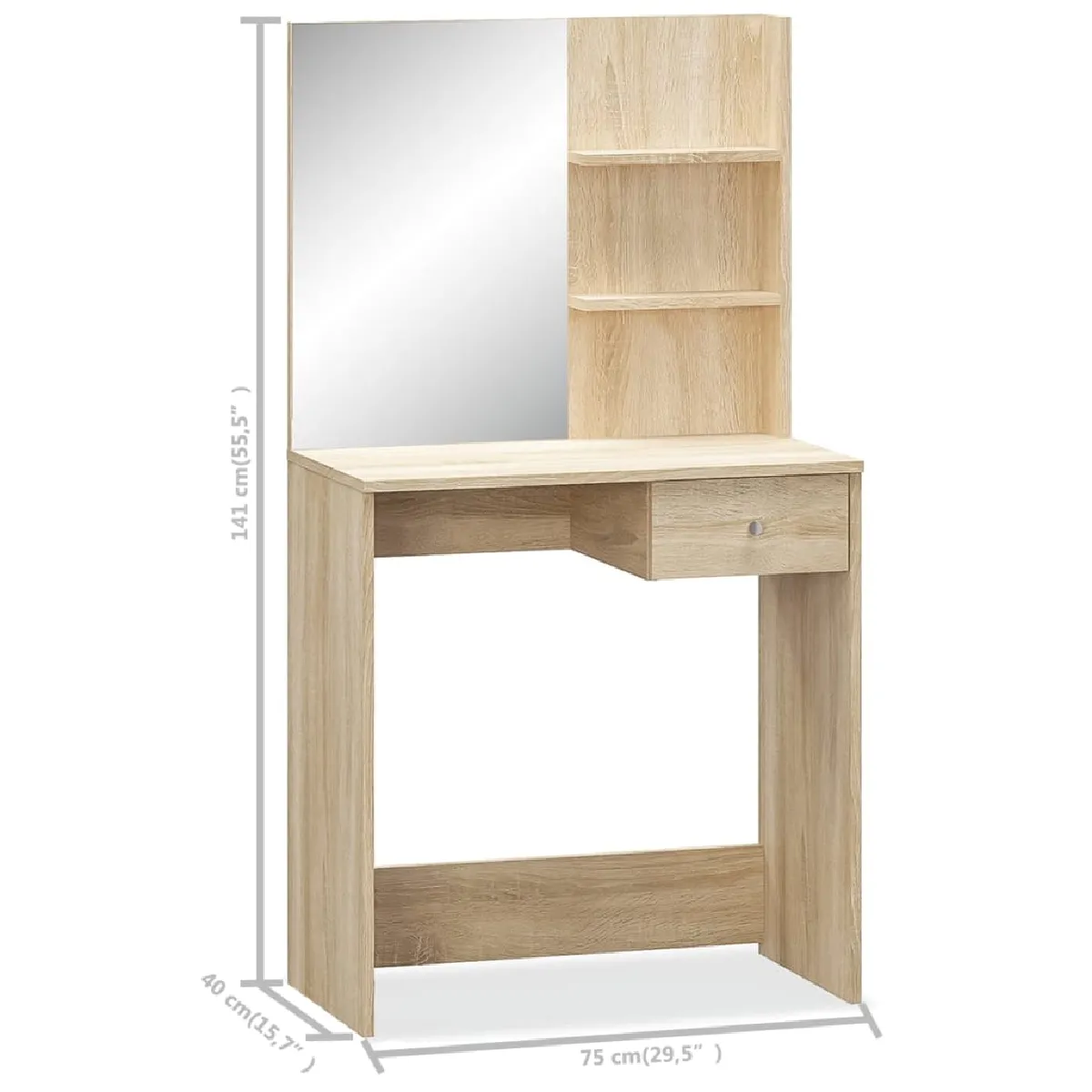 vidaXL Coiffeuse - 75x40x141 cm