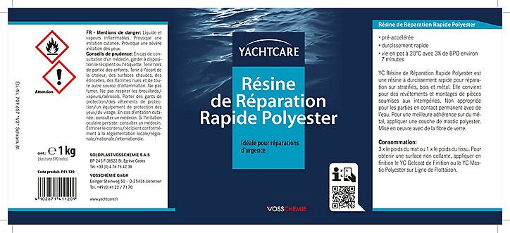 Résine de réparation rapide 1 kg YachtCare