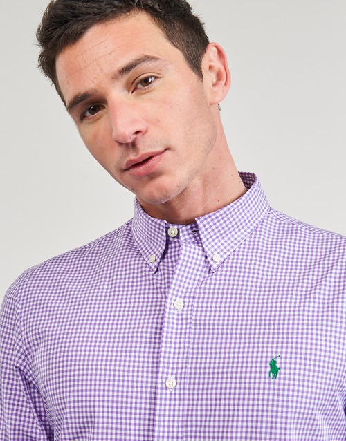Polo Ralph Lauren - CHEMISE AJUSTEE SLIM FIT EN POPELINE RAYE Violeta / Blanco / Lavanda / Blanco