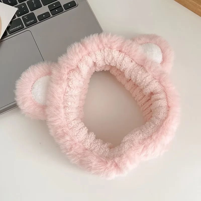 Karnemelk - Bear Chenille Gezichtsreiniger Hoofdband