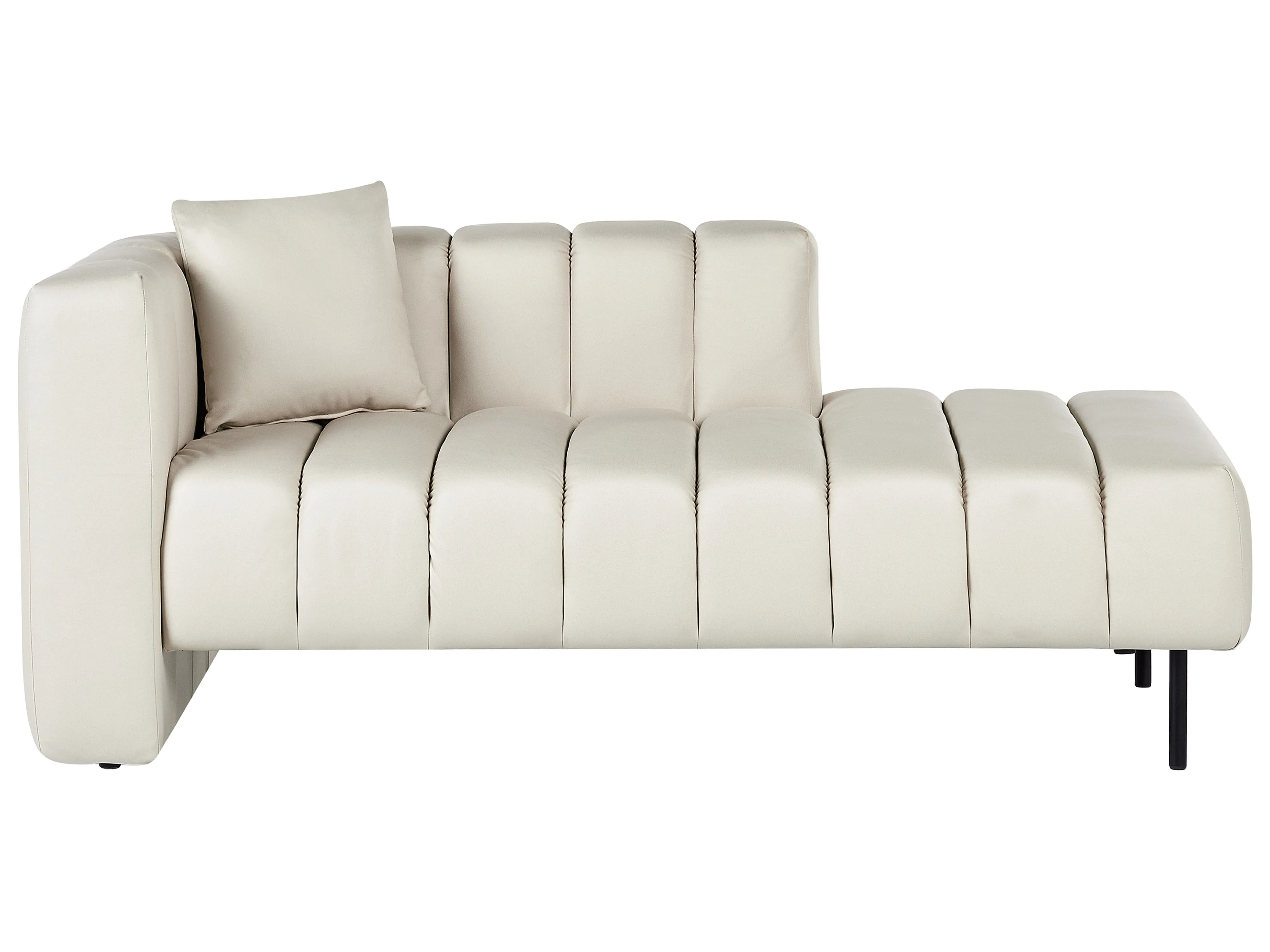 Linkszijdige chaise longue LANNILS Kunstleer Gebroken wit