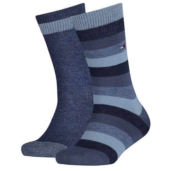 Kids 2-pak Strømper Basic Jeans Striped