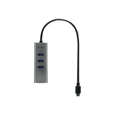 i-Tec USB-C Metal - Hub - 3 x SuperSpeed USB 3.0 + 1 x 10/100/1000