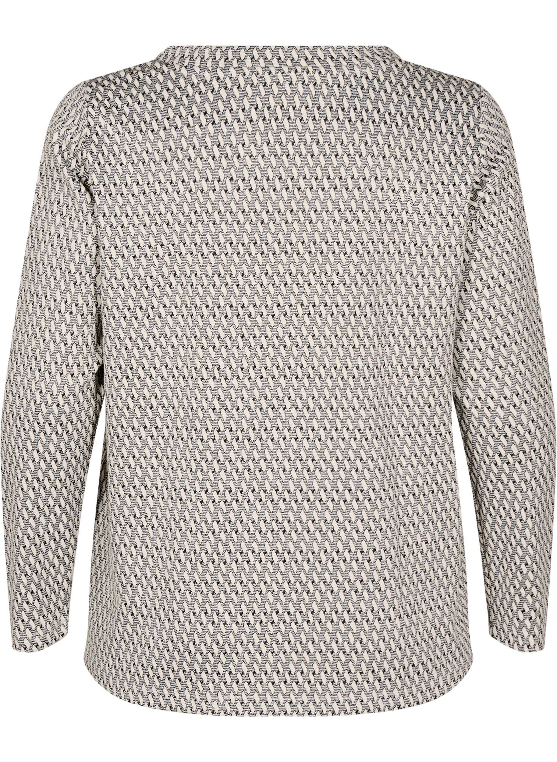 Bluse med mønstret tekstur og glittertråd