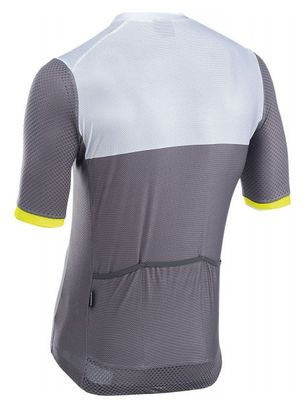 Maillot Manches Courtes Northwave Storm Air Gris/Jaune Fluo