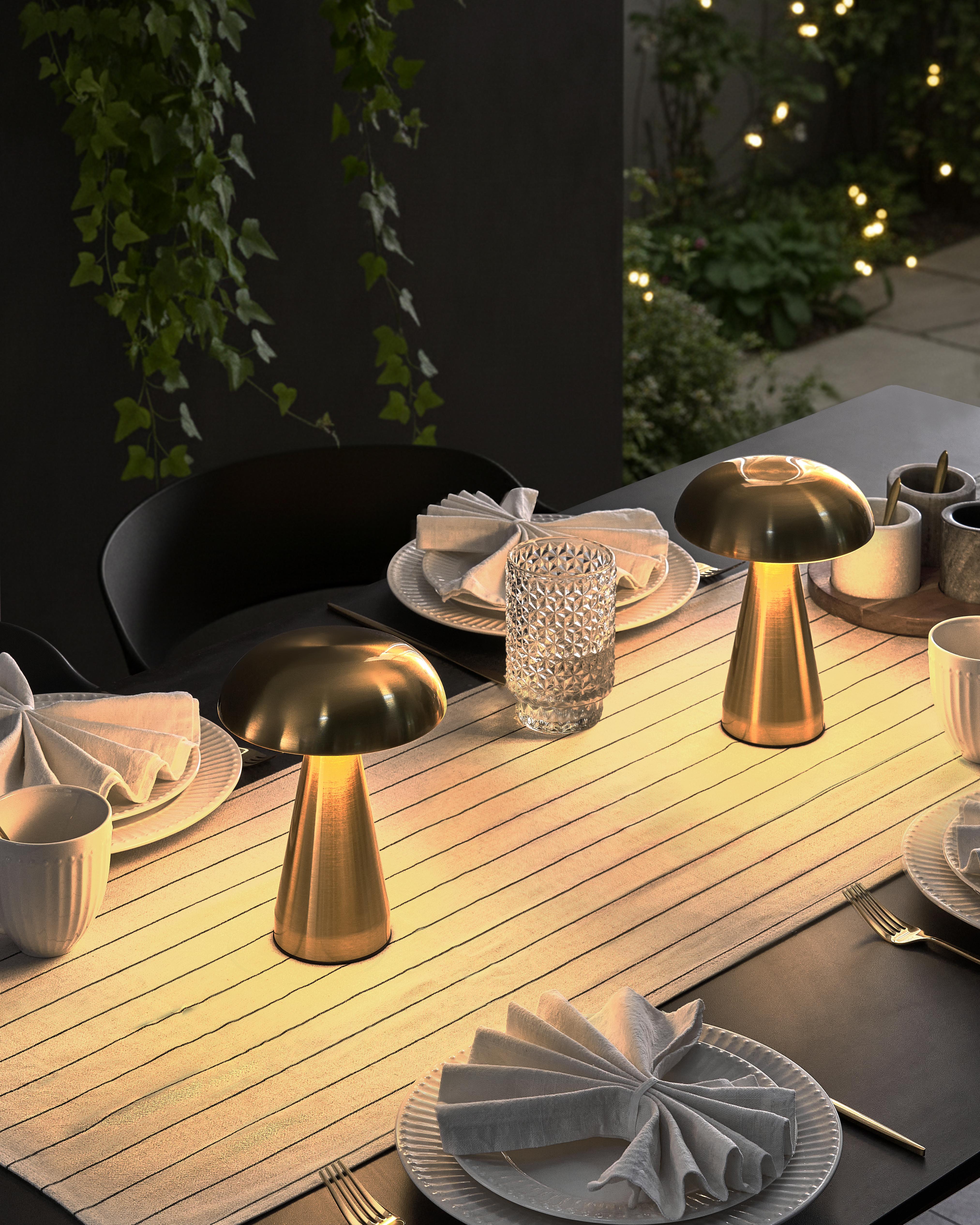 Set van 2 draadloze LED tafellampen KULFO met dimmer Metaal Goud