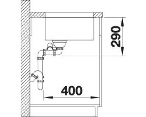 Blanco ANDANO 340/180-U spoelbak, 585 x 440 mm, roestvrij staal, 522977