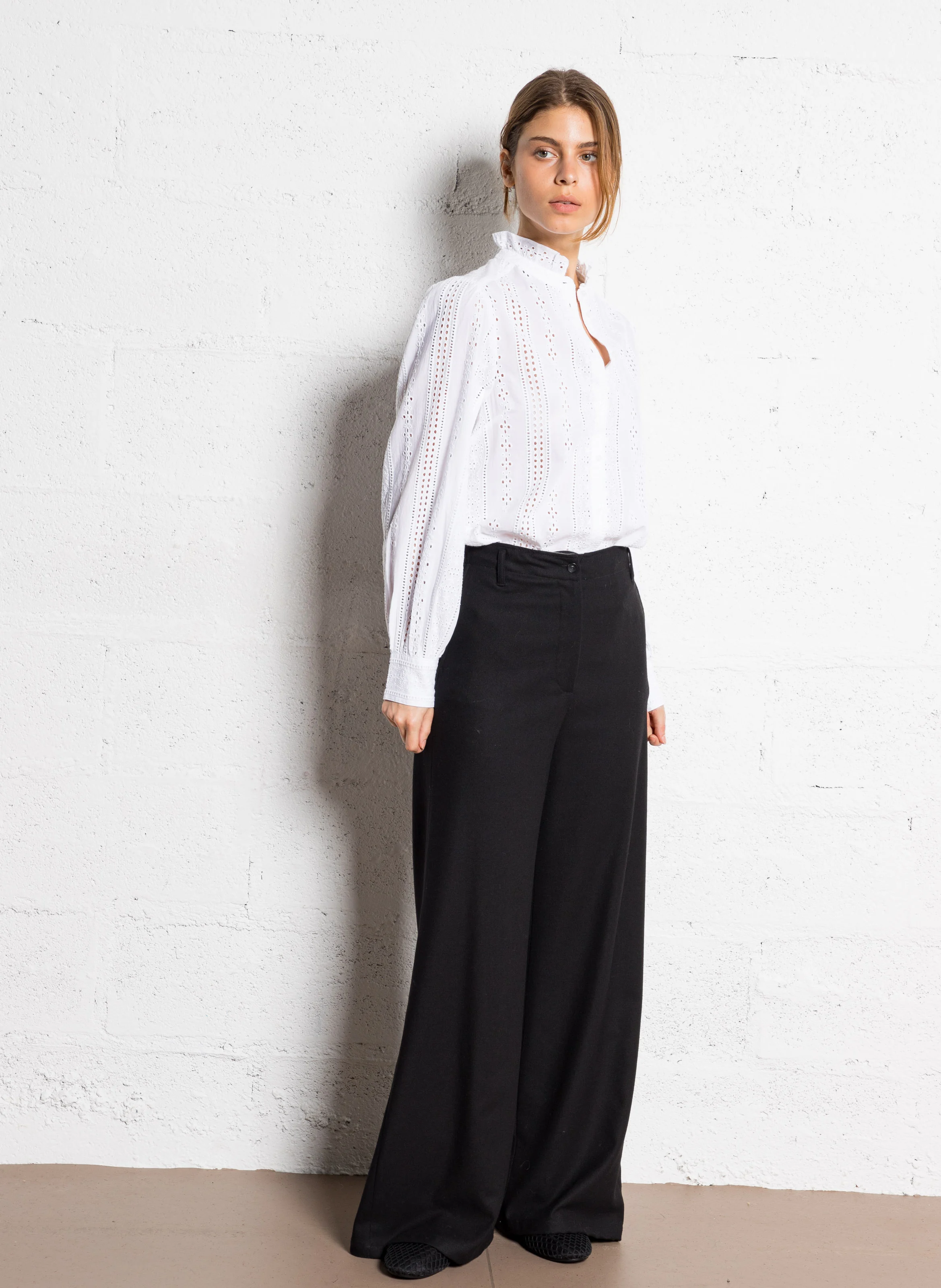 POMEO - Pantalon droit taille mi-haute | Noir