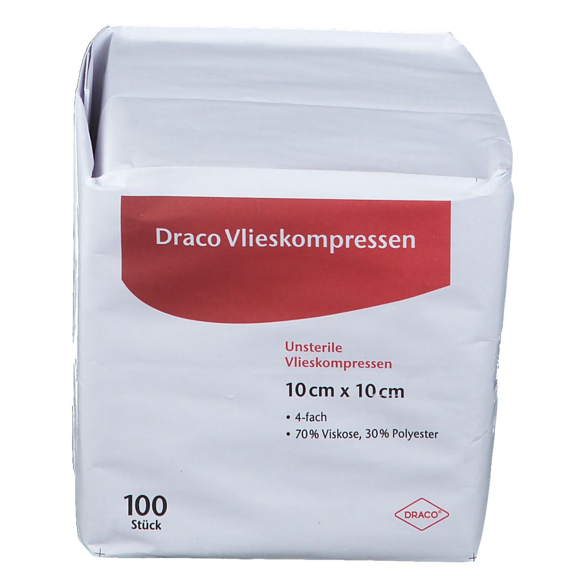 Draco Vliesstoffkompresse  10 x 10 cm 4fach unsteril
