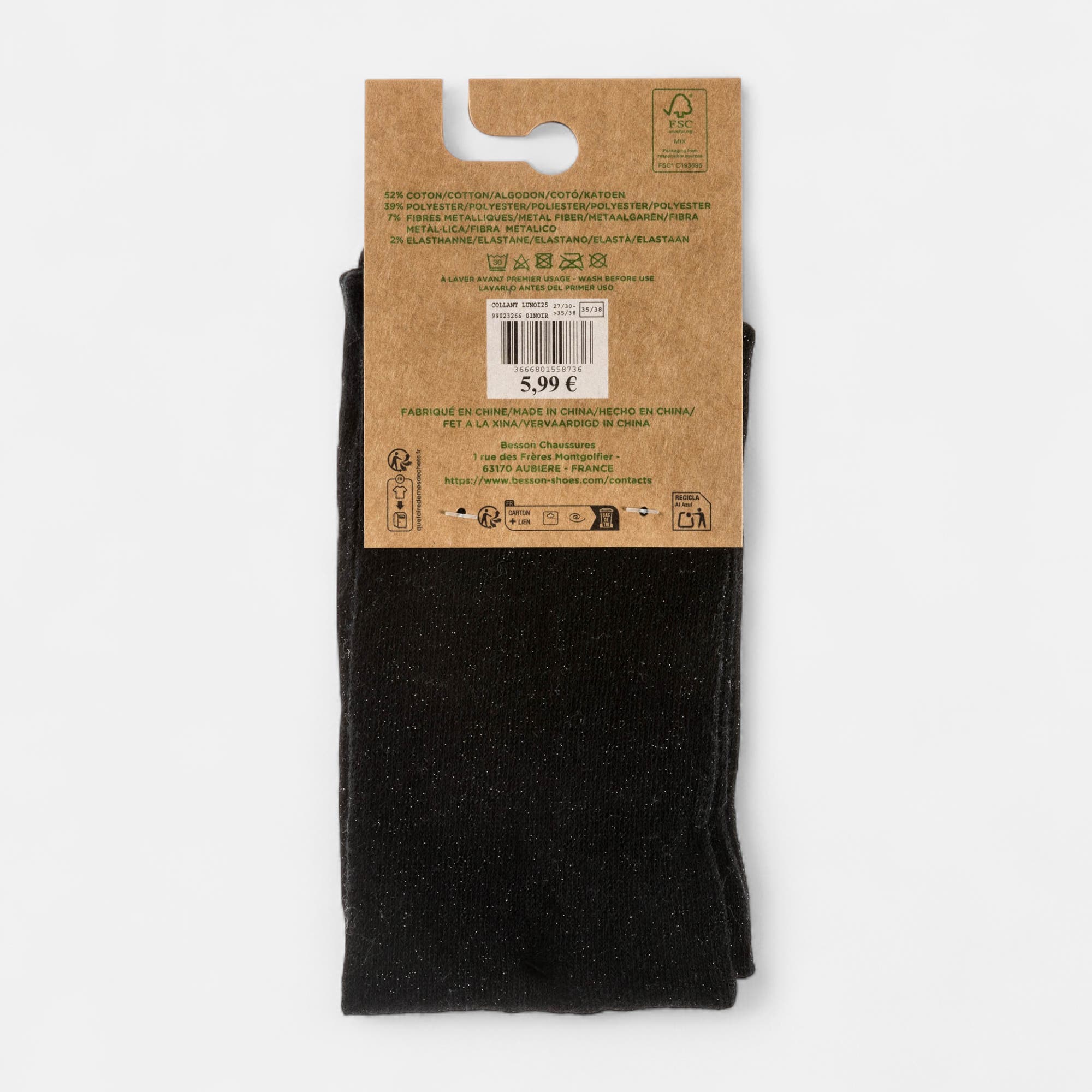 Collants/mi-bas Femme noir