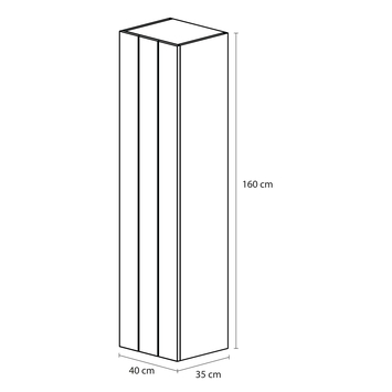 Tiger Maryport Hoge kolomkast 40 cm Mat wit met matzwarte greep