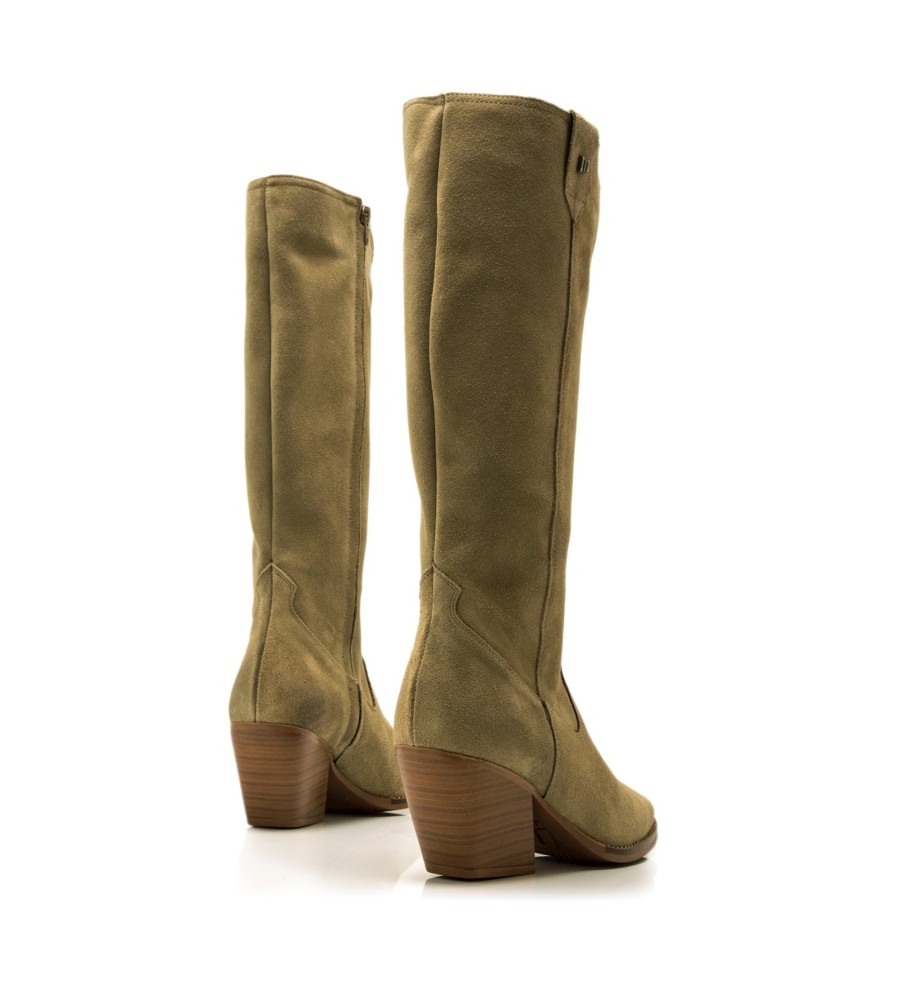 Botas Mustang Missouri em couro, marrom esverdeado - Altura do salto: 5 cm -