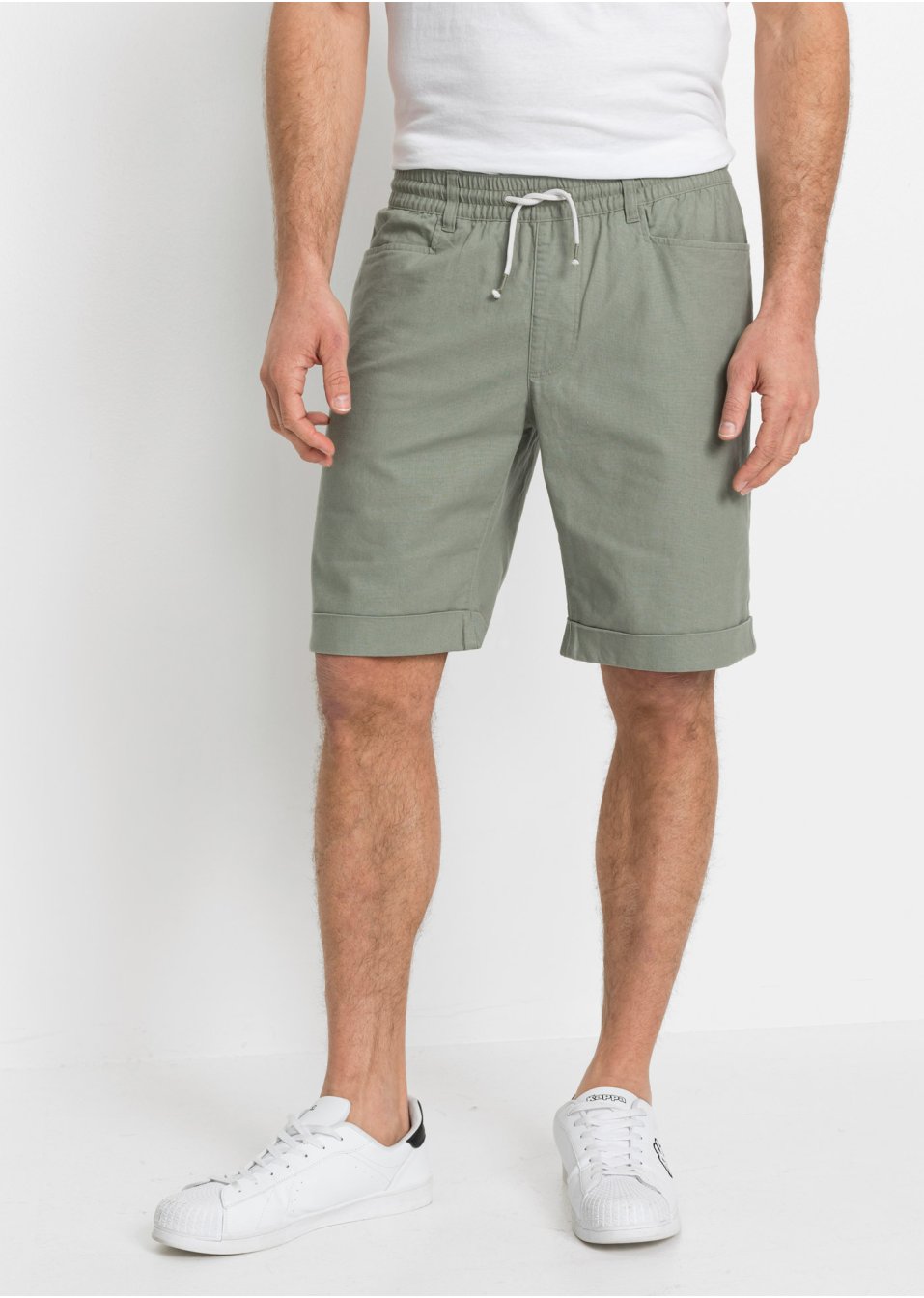 Bermuda à taille extensible en lin mélangé
