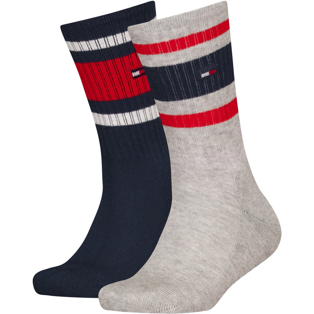 Køb Tommy Hilfiger Grey Melange Th Kids Strømpe 2P Sport Stripe