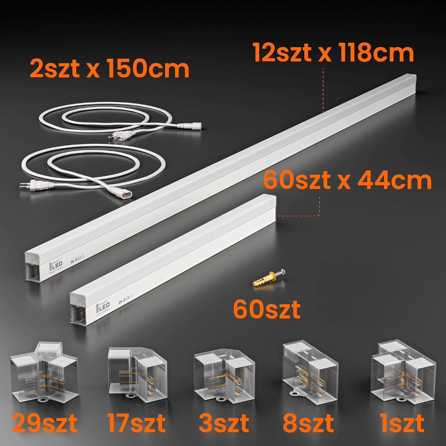Garagenlampe Hexagon LED 298x209 cm – 15er Set Werkstattbeleuchtung 696W 6500K Kaltweiß – 115LM/W – IP54 – Flimmerfrei – CRI>90 – LED Panel Lichtsystem für Garage, Studio, Detailing, Büro