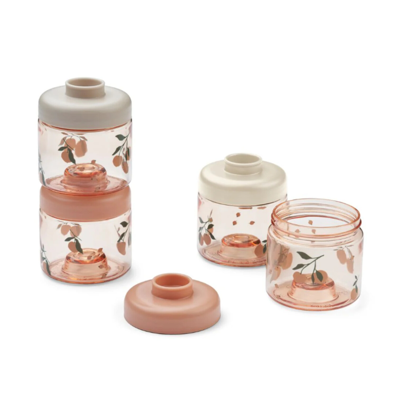 Liewood | Dominique Baby Food Tritan Boxes 4-Pack | Peach / Sea shell