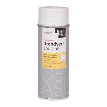 KARWEI grondverf spuitlak zijdeglans wit 400 ml