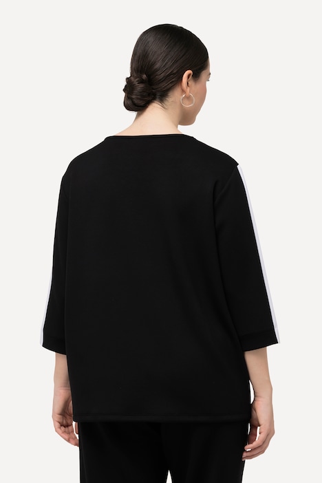 Sweatshirt, Ösen, Rundhals, 3/4-Arm, extraweich