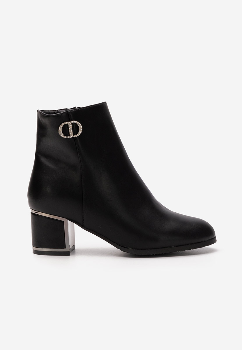 Bottines à gros talon noires Delmy