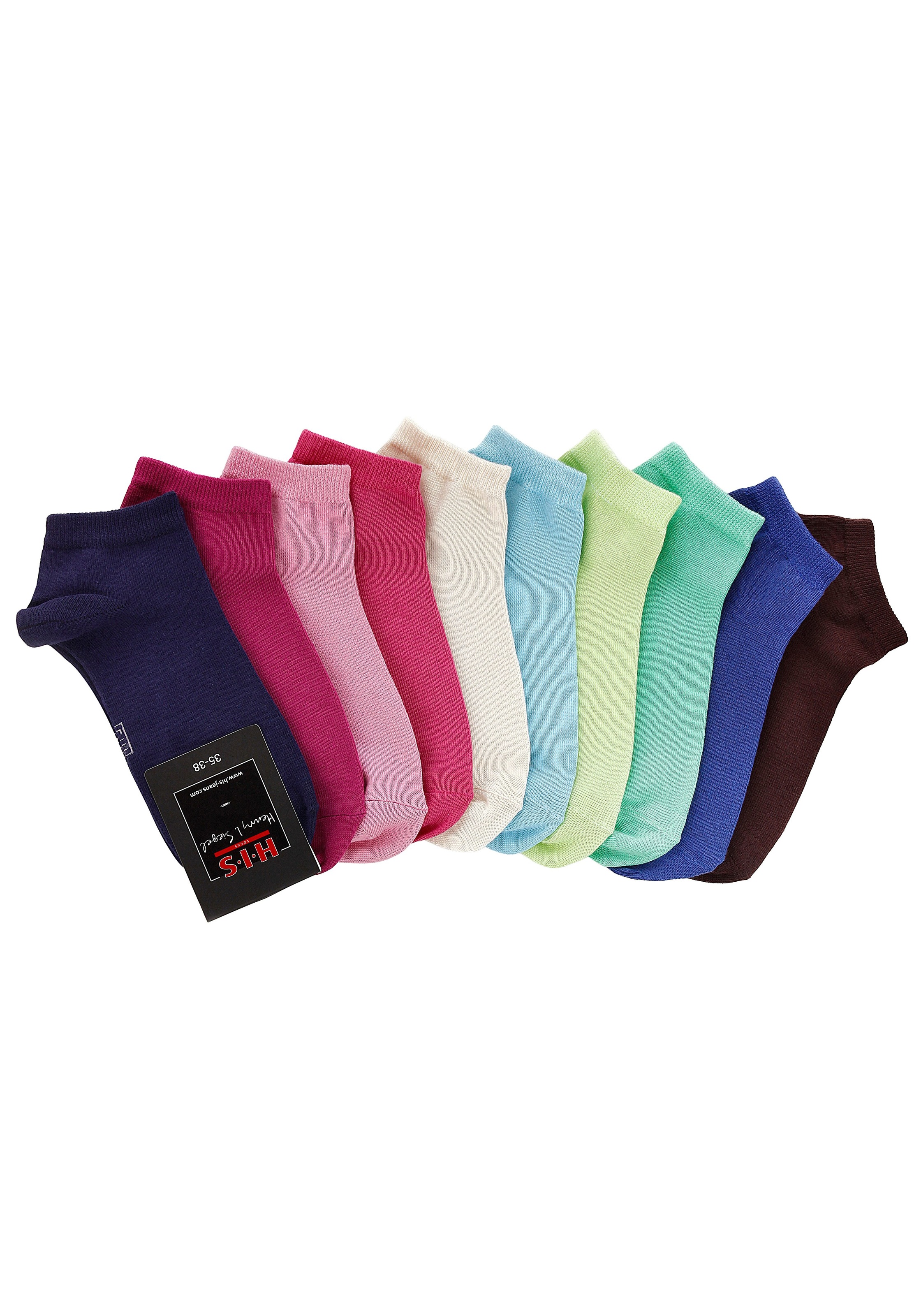 H.I.S Kurzsocken Packung, 10 Stk. tlg. mit verstärkter Ferse und Spitze