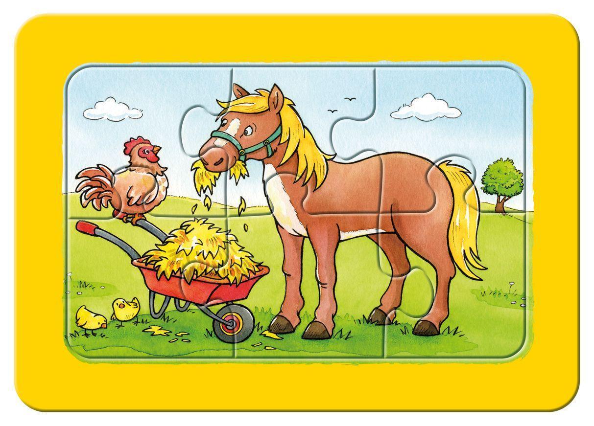 Rahmenpuzzle GUTE TIERFREUNDE 3x6-teilig