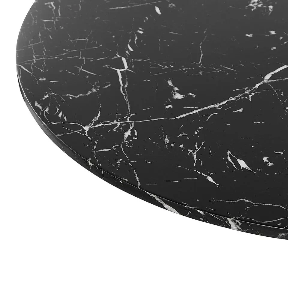BOCA - Ronde eettafel - Zwart/Marmer - 90 cm - MDF