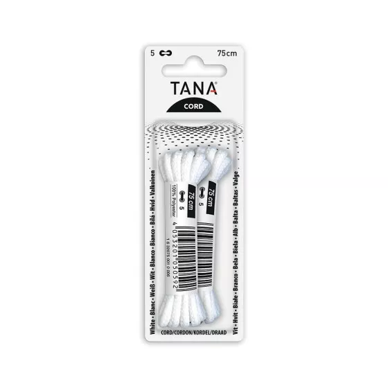 Lacets cordonnet 75 cm blancs TANA