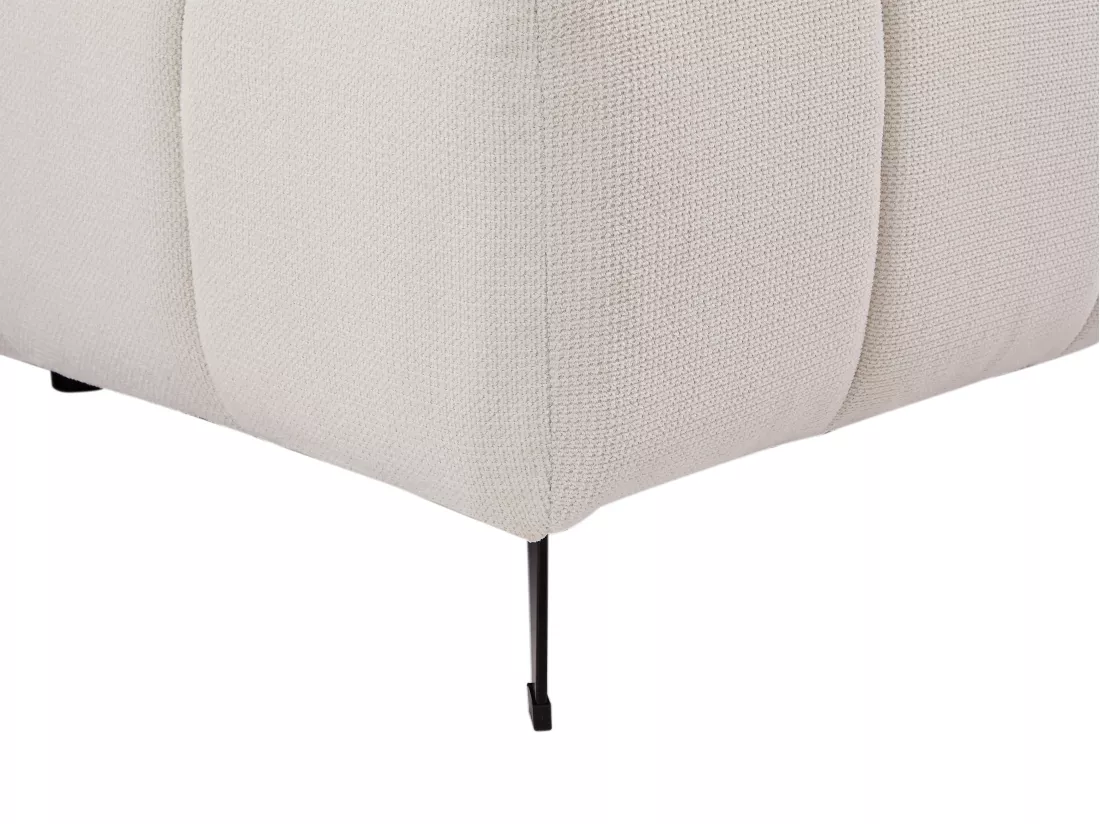 Canapé d'angle gauche relax électrique en tissu texturé beige CELTIMO