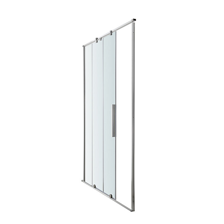 Porte de douche coulissante GoodHome Ezili transparent alu brossé 140 cm