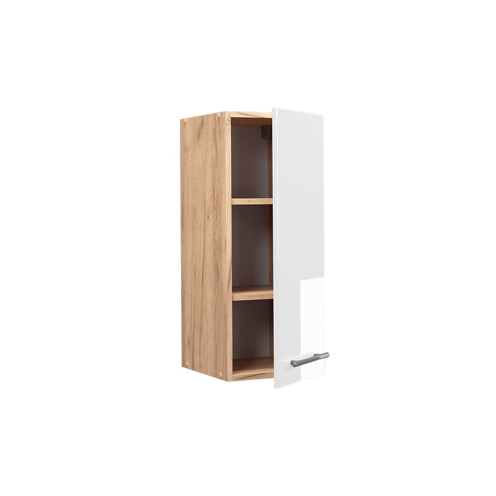 Vicco Hängeschrank Küchenschrank Küchenmöbel Fame-Line Eiche Weiß modern 30 cm Küche Einbauküche Hängeschrank Drehtür Einlegeboden Küchenzeile Hochglanz