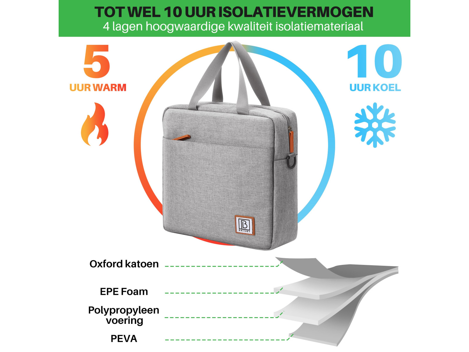 Brisby 7 liter koeltas - Grey