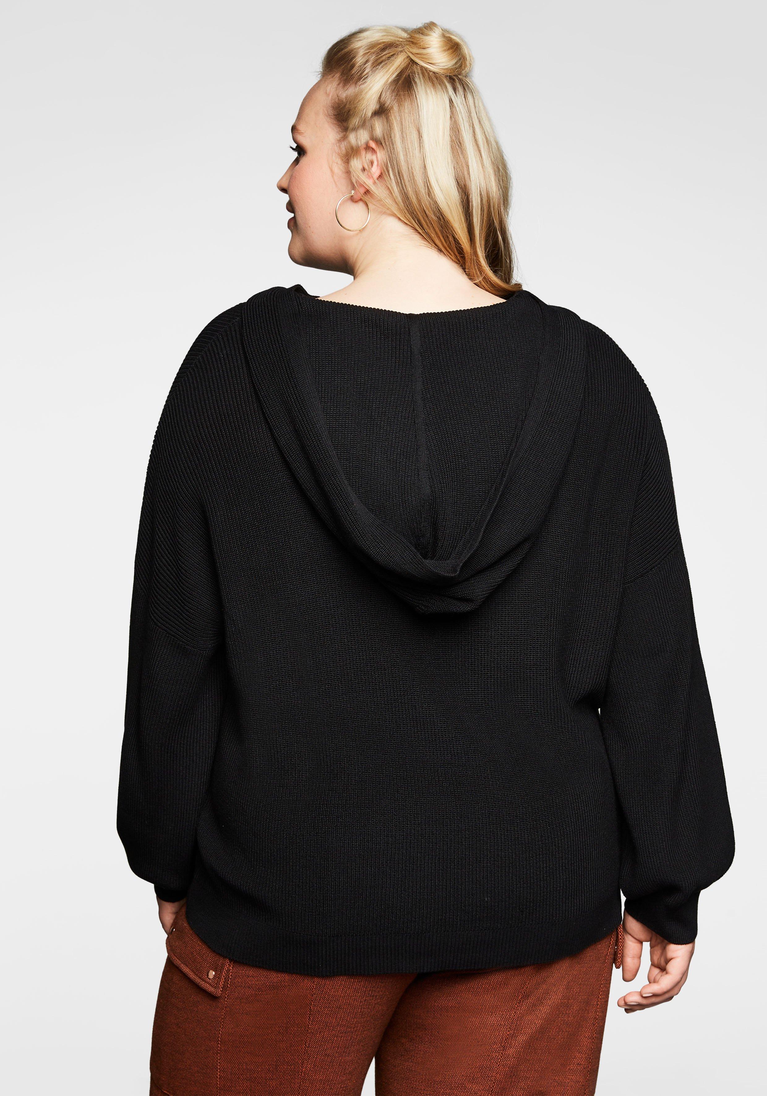 Pullover mit Kapuze, in Perlfang-Struktur
