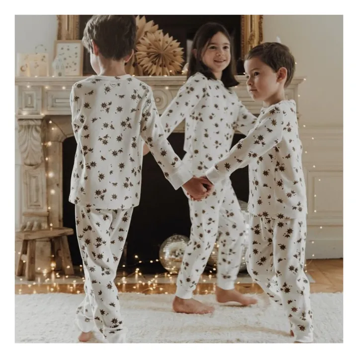 Bonjour Little Pyjama Velours de Coton Bio Anis Etoilé | Ecru