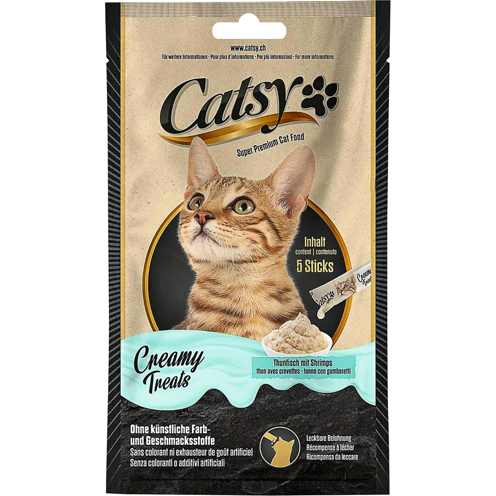 Catsy Creamy Snack,Tuna&Shrimps 5x14g