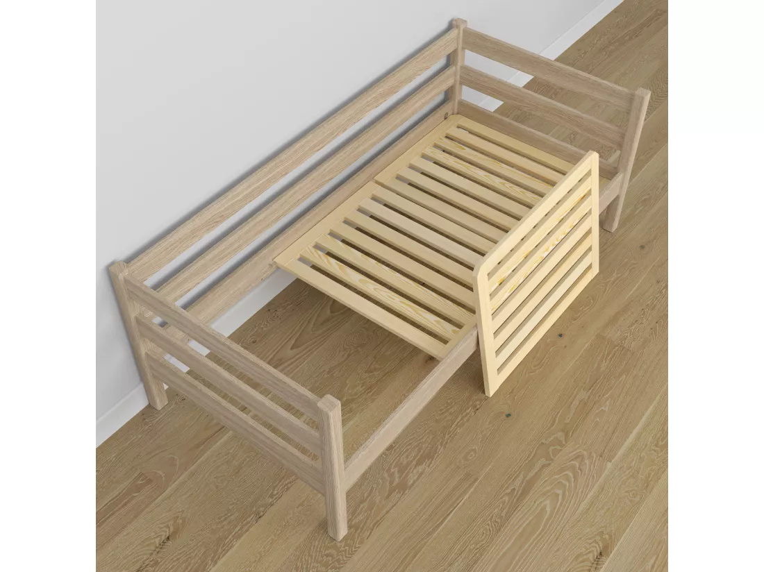 Lit banquette en chêne - avec tiroir N01 Chêne Blanchi 120x180