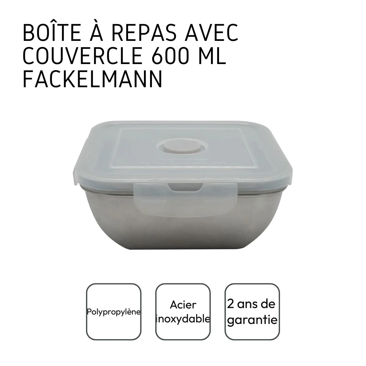 Lunch box en inox avec couvercle à clips 600 ml Move Fackelmann