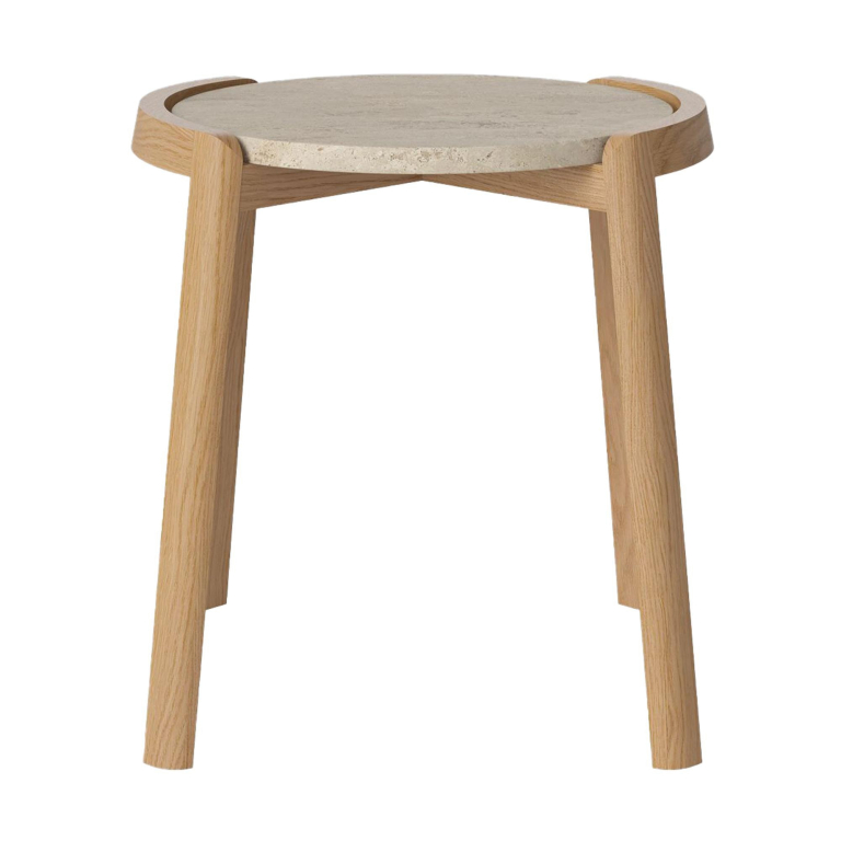 Bolia Mix bijzettafel Ø46 zand Travertine