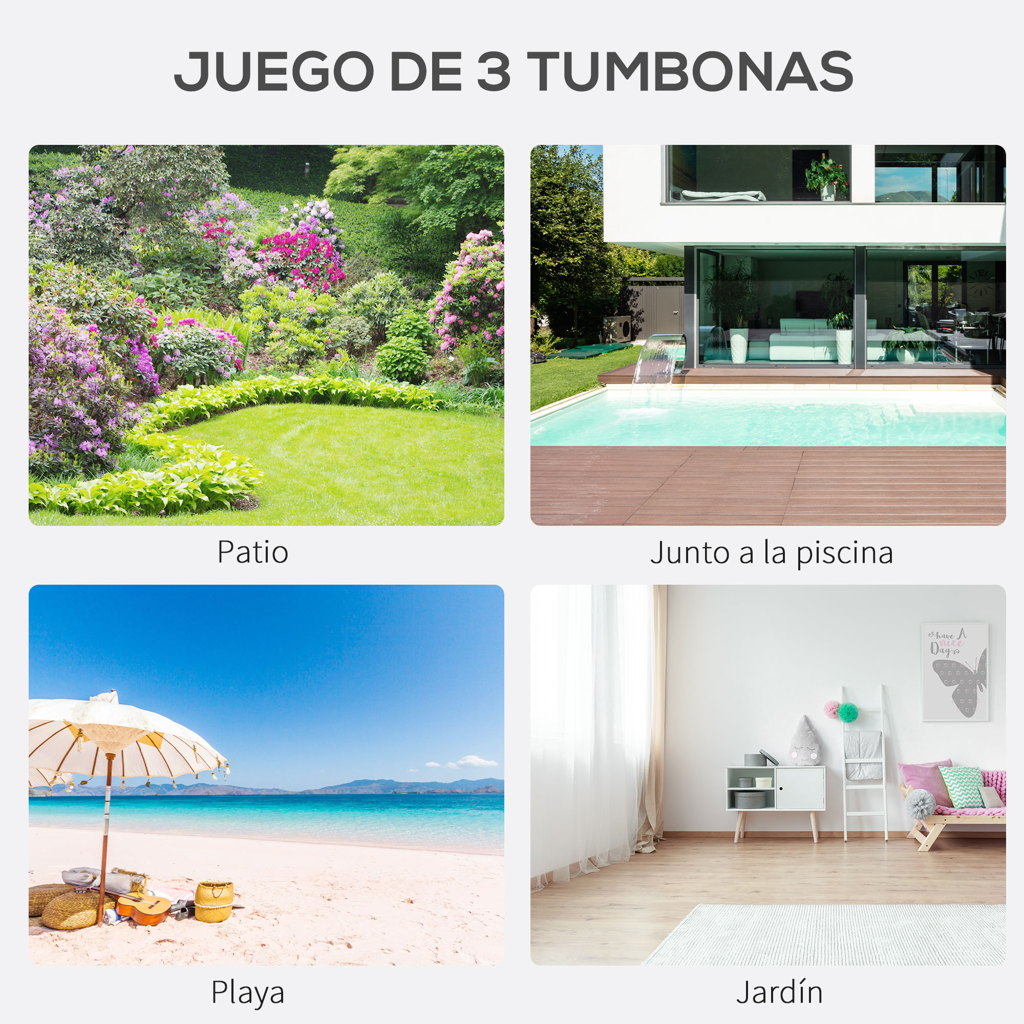 Conjunto de 2 espreguiçadeiras Outsunny para jardim, 59x169x66 cm, com mesa de centro 41x41x45 cm, apoios de braço em vidro temperado, para pátio, piscina, terraço, área externa, cor preta.