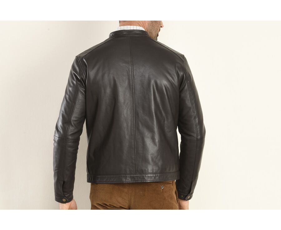 Blouson cuir homme Chocolat - CARTER