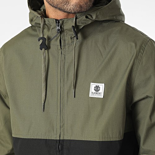 Veste Zippée Capuche Alder Light 2 Tones Vert Kaki Noir