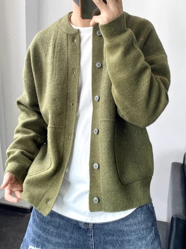 GRAYCIOUS - Effen vest met ronde hals en knoopjes