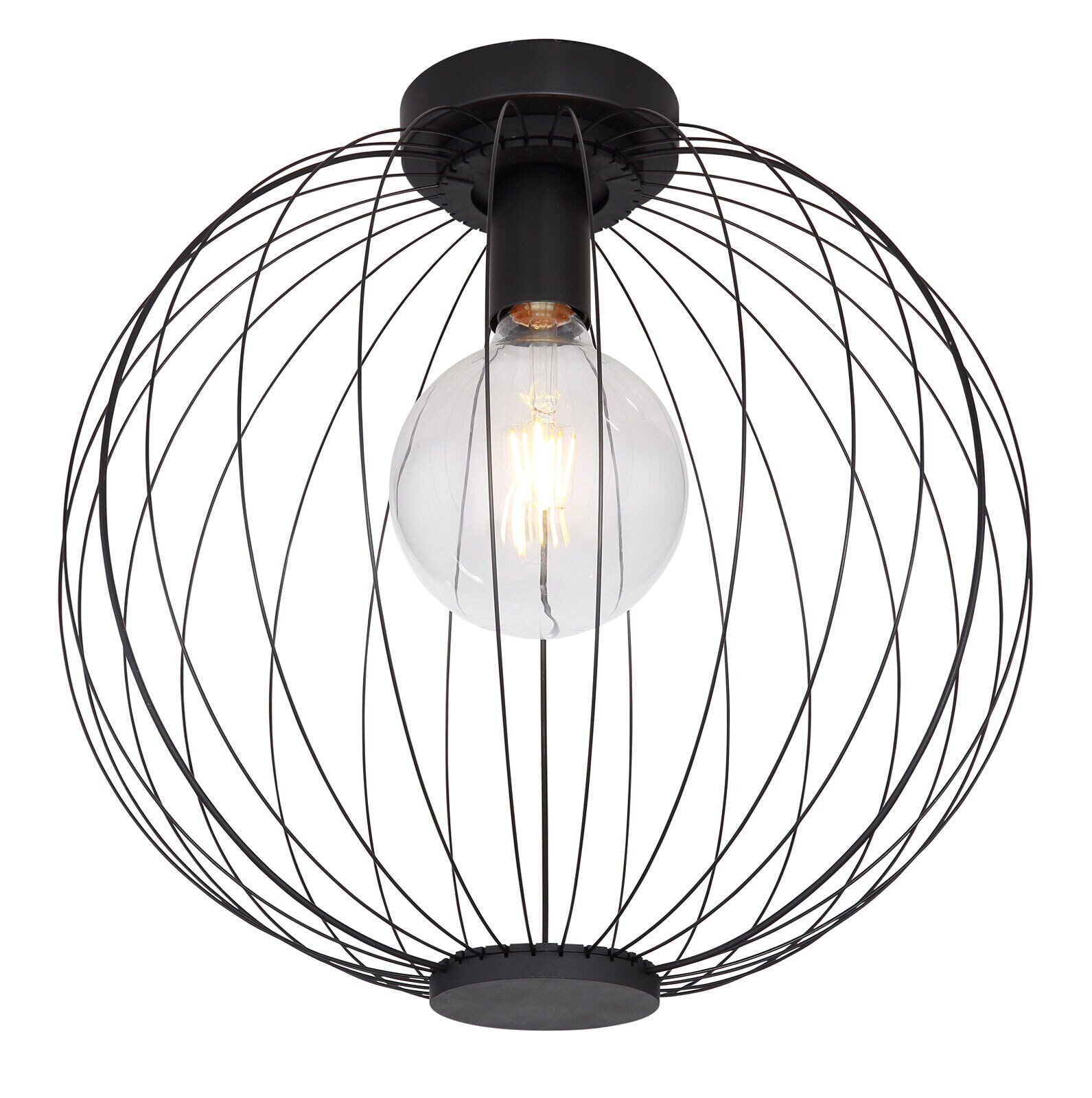 ROZA Deckenlampe schwarz 14013D, D/H: ca. 40 / 37,5 cm, Metall