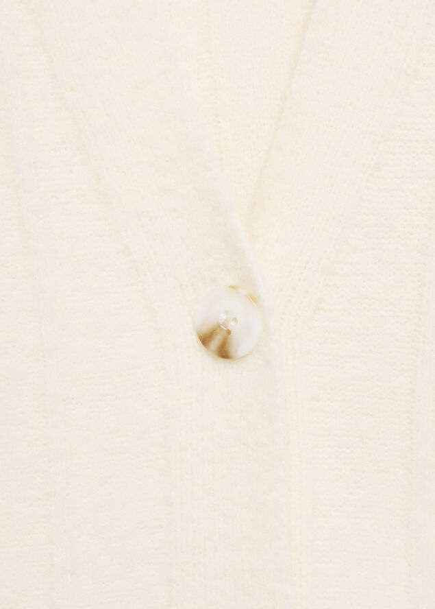 MANGO Buttoned long cardigan Light beige