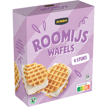 Jumbo Roomijs Wafels 4 Stuks